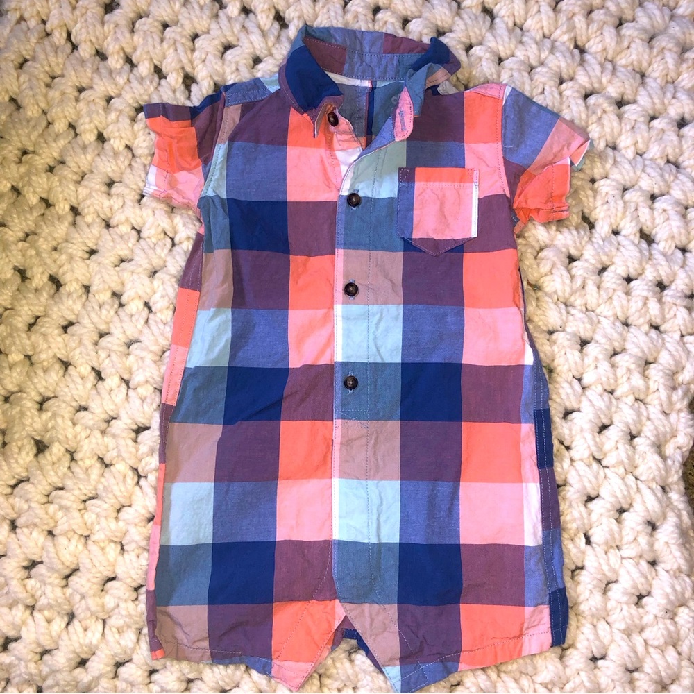 Carters Plaid Body suit 18m